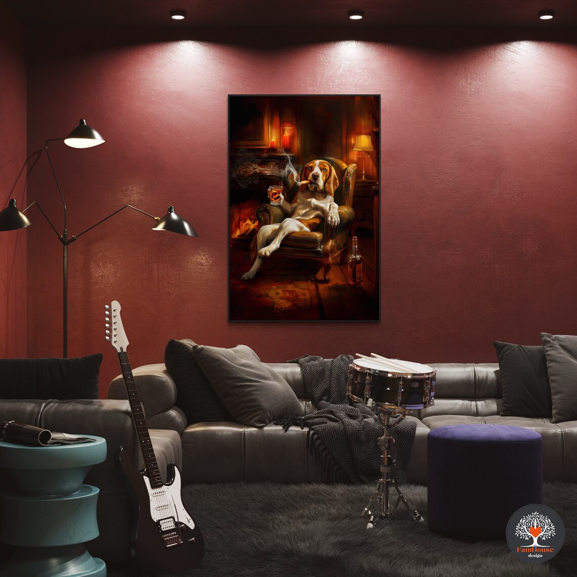 Victorian Beagle Custom Regal Pet Portrait Art Print - Image 2