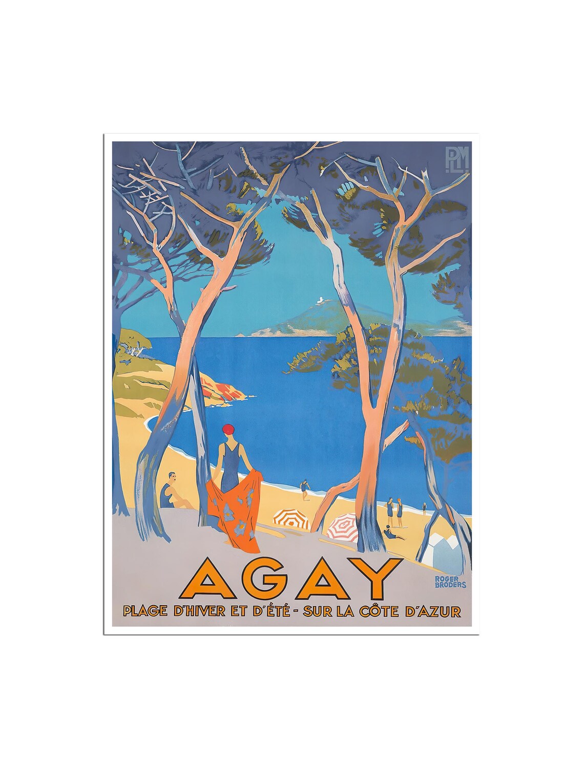 Agay France Beaches Vintage Travel Poster