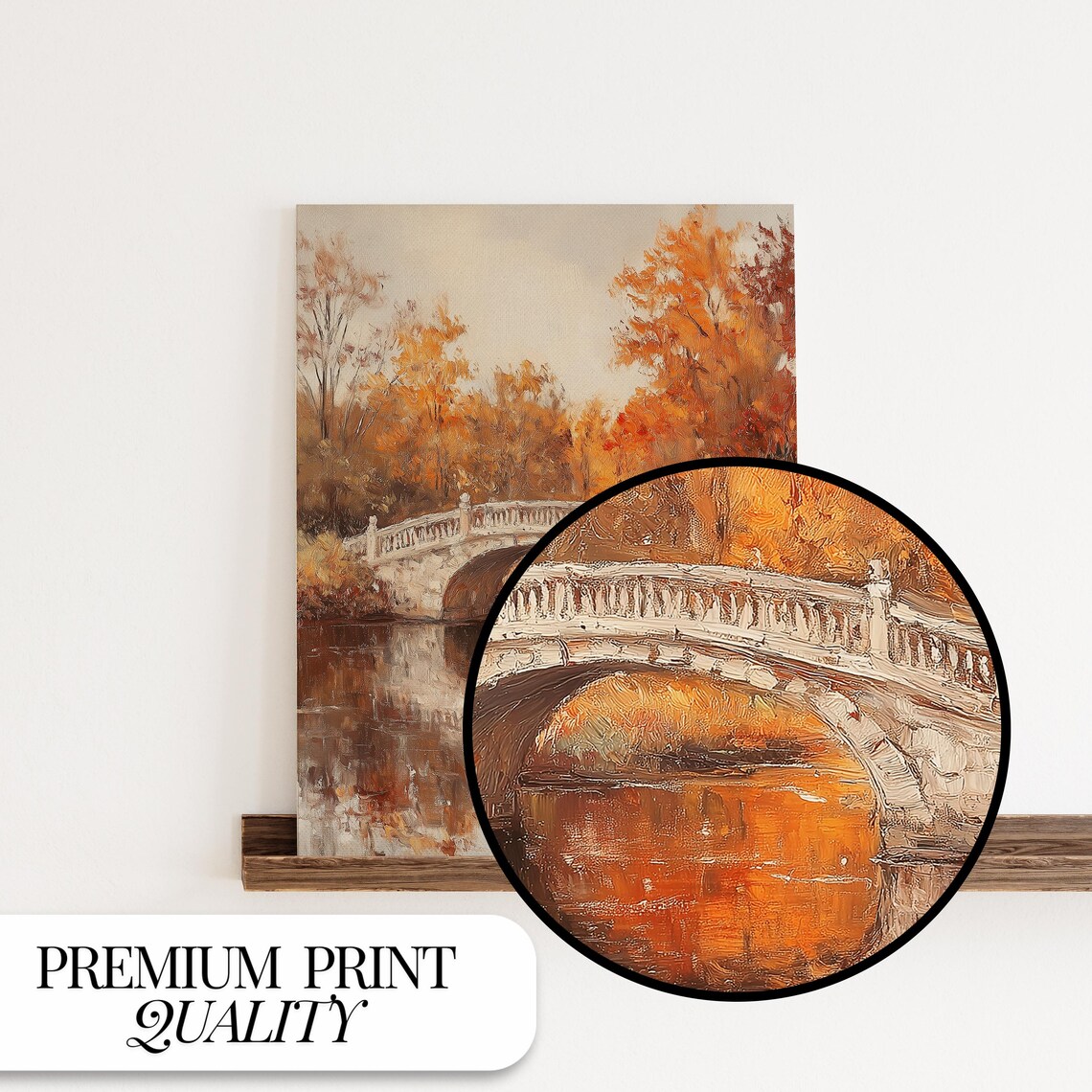 Autumn Bridge Print, Thanksgiving Decor Wall Art - Image 5