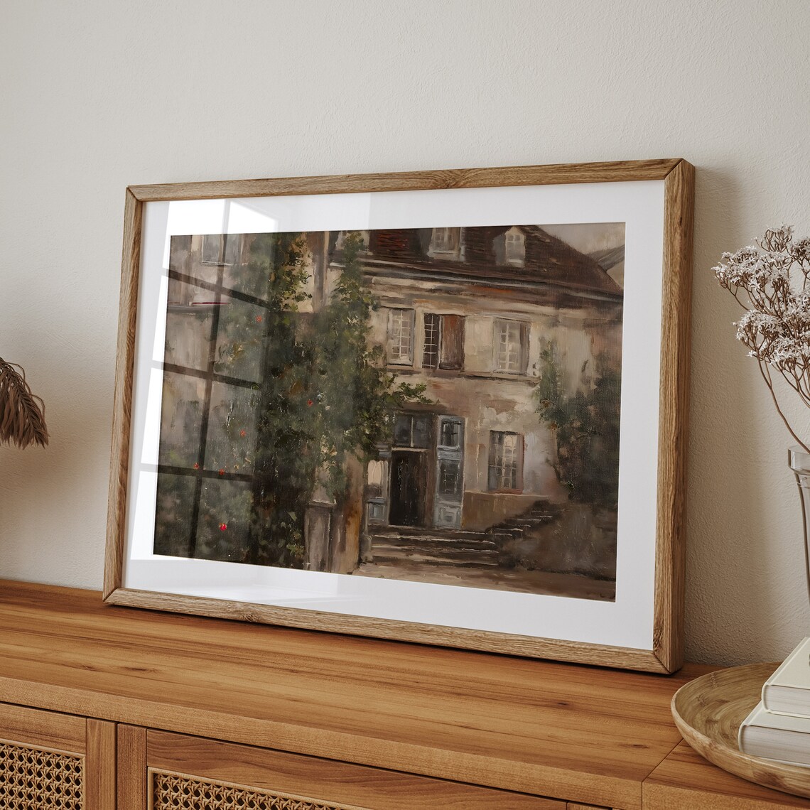 Ivy Covered Old European Courtyard Vintage Oil Painting Poster - Image 5