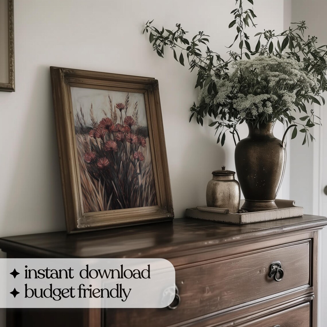 Moody Wildflower Print, Vintage Floral Art - Image 5