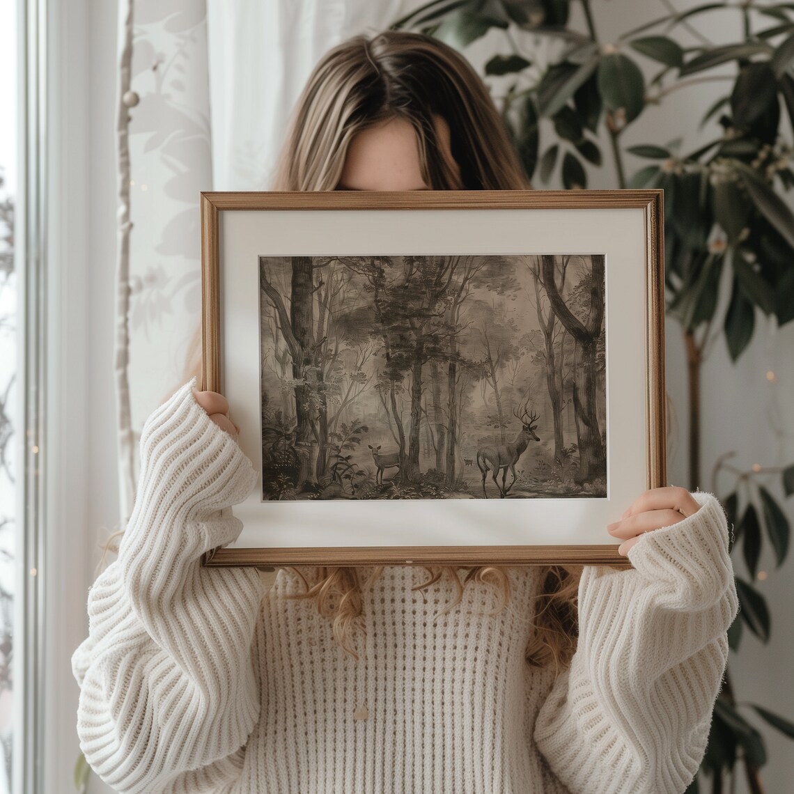 Moody Woodland Landscape Vintage Art Print - Image 4