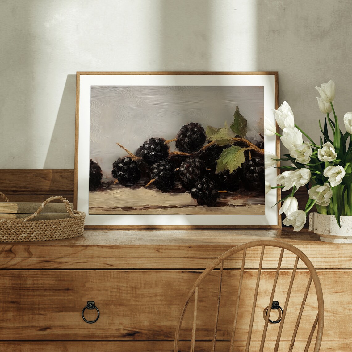 Vintage Blackberries Print, Rustic Kitchen Decor - Image 3