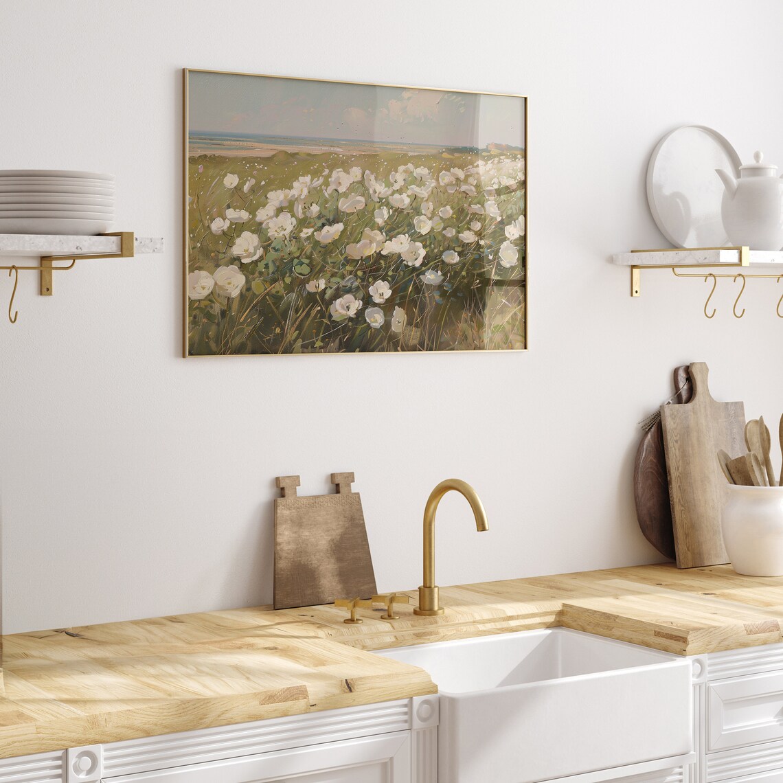 Wildflower Landscape Coastal Painting, Countryside Print - Image 5