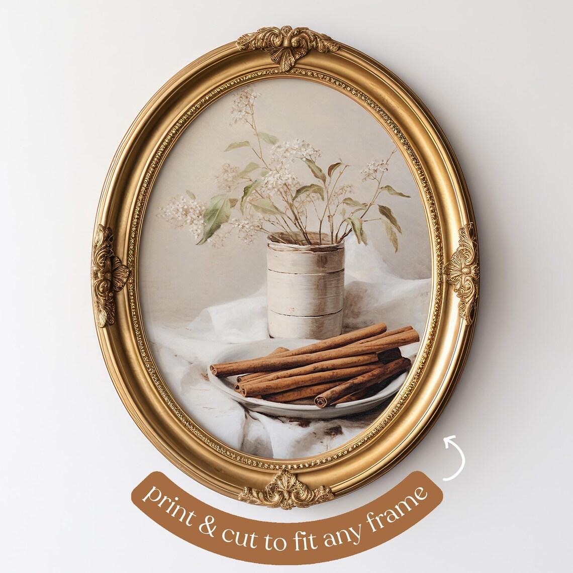 Country Kitchen Cinnamon Sticks Vintage Fall Art Print - Image 4