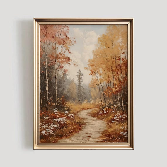 Autumn Forest Landscape, Vintage Fall Art Print