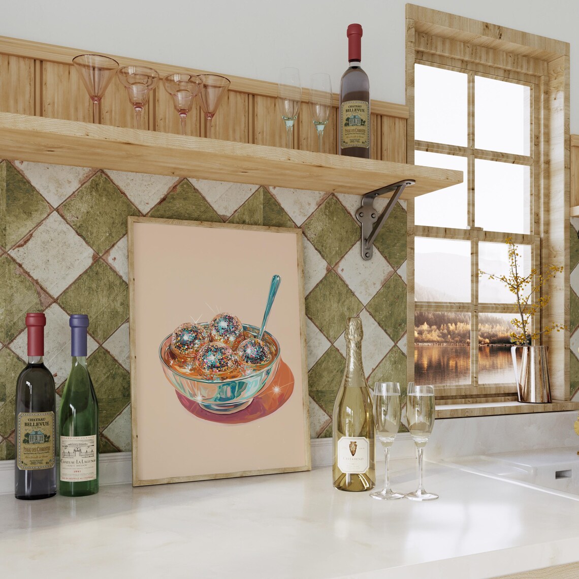 Disco Ball Soup Art Print, Eclectic Kitchen Poster - Image 5