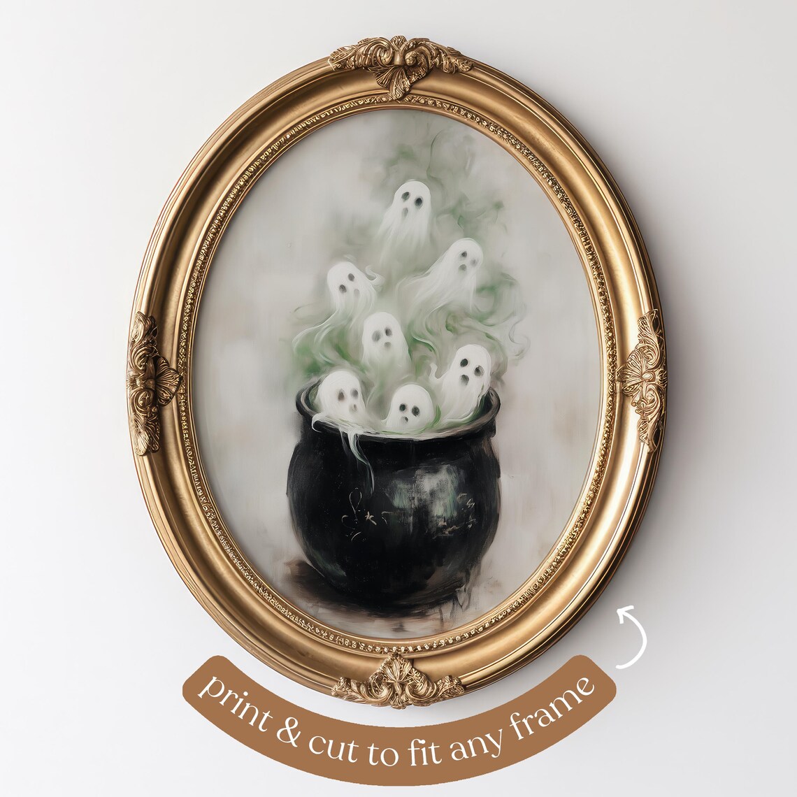 Ghosts In Cauldron Halloween Wall Art Print - Image 5