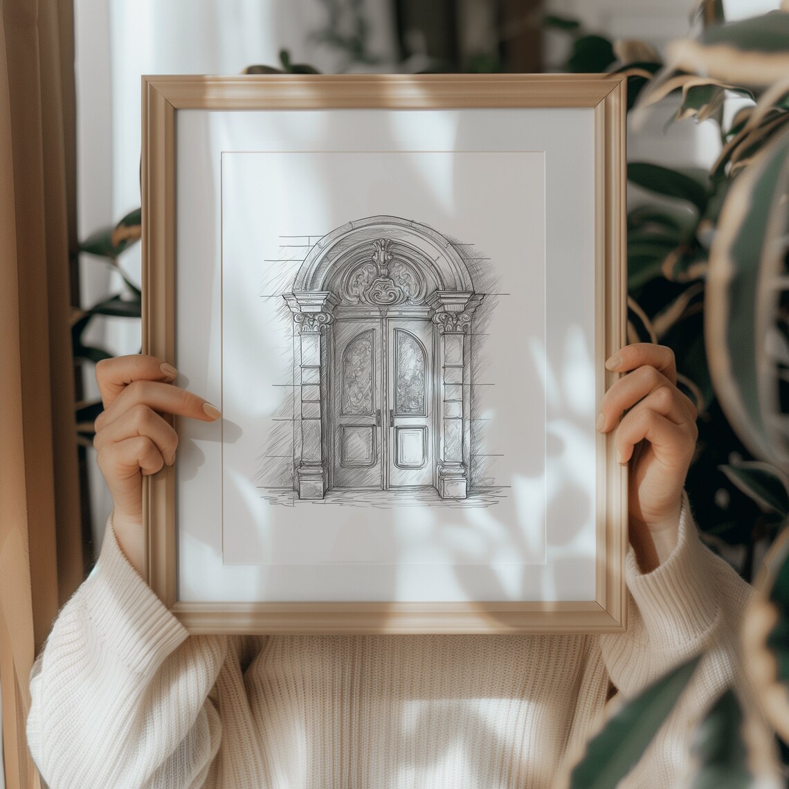 Doorway Architecture Sketch, Vintage Architecture Art Print - Image 4