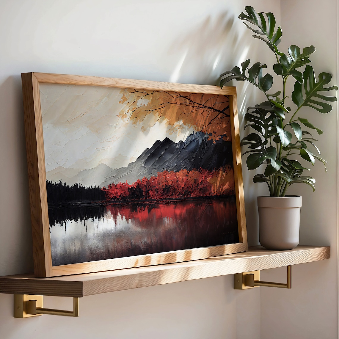 Autumn Landscape Art Print, Fall Lake Scene - Image 3