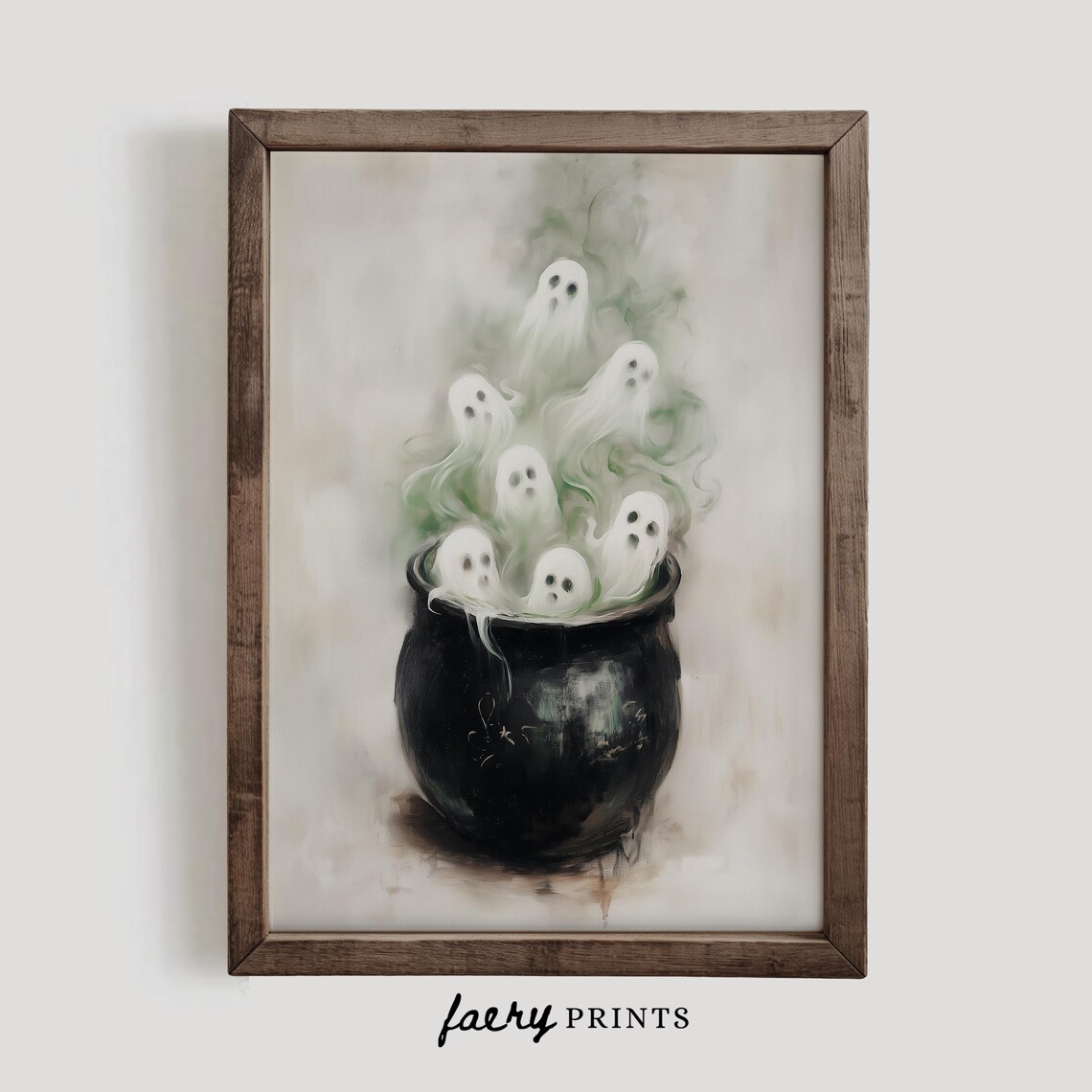 Ghosts In Cauldron Halloween Wall Art Print - Image 2