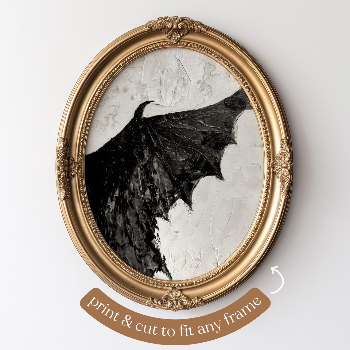 Bat Wings Halloween Dark Moody Art Print - Image 3