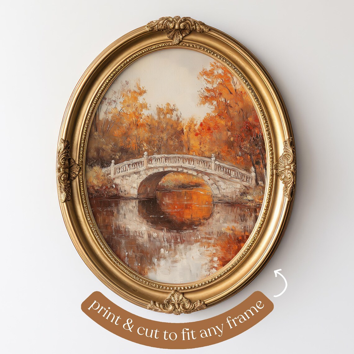 Autumn Bridge Print, Thanksgiving Decor Wall Art - Image 4
