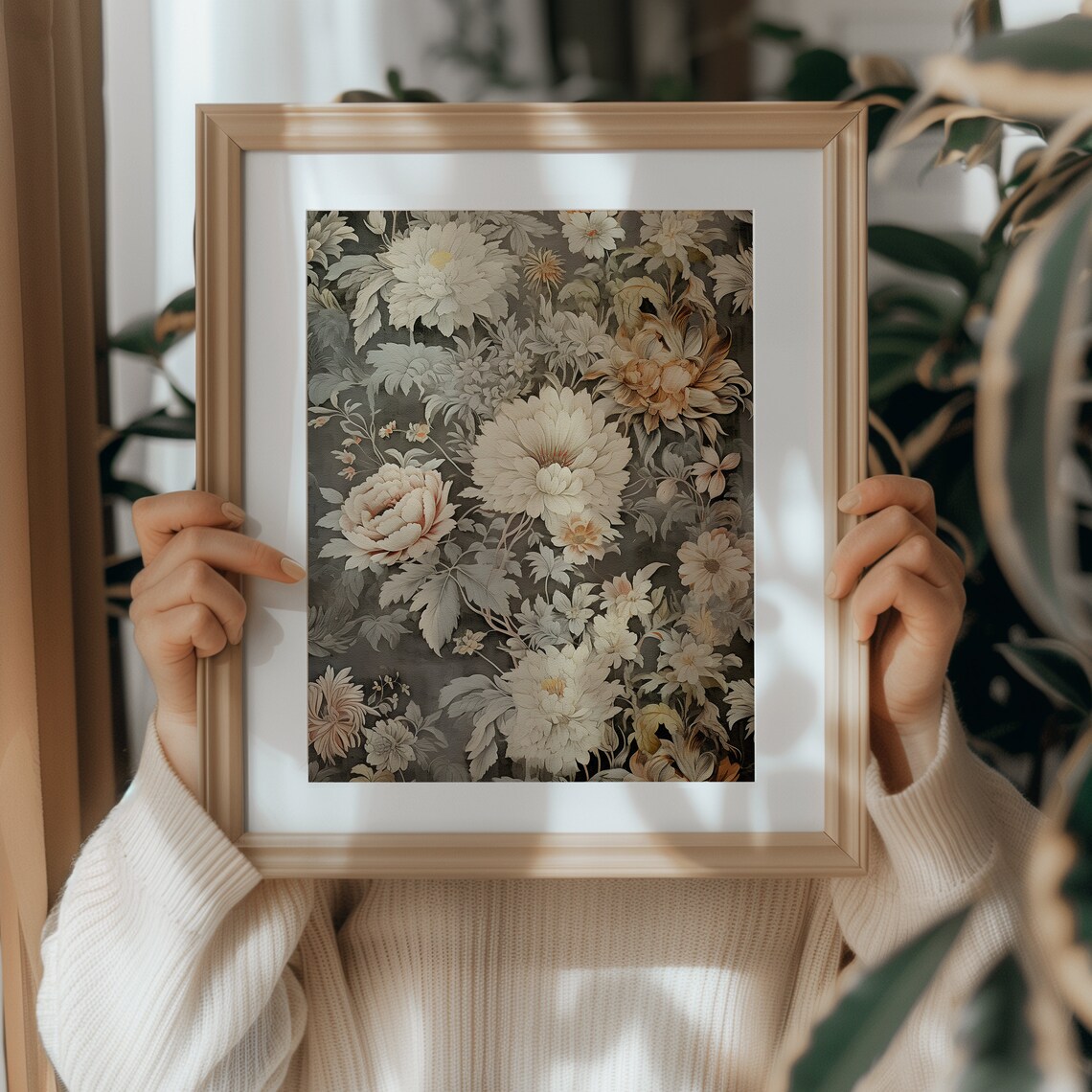 Floral Tapestry Print, Vintage Light Academia Decor - Image 2