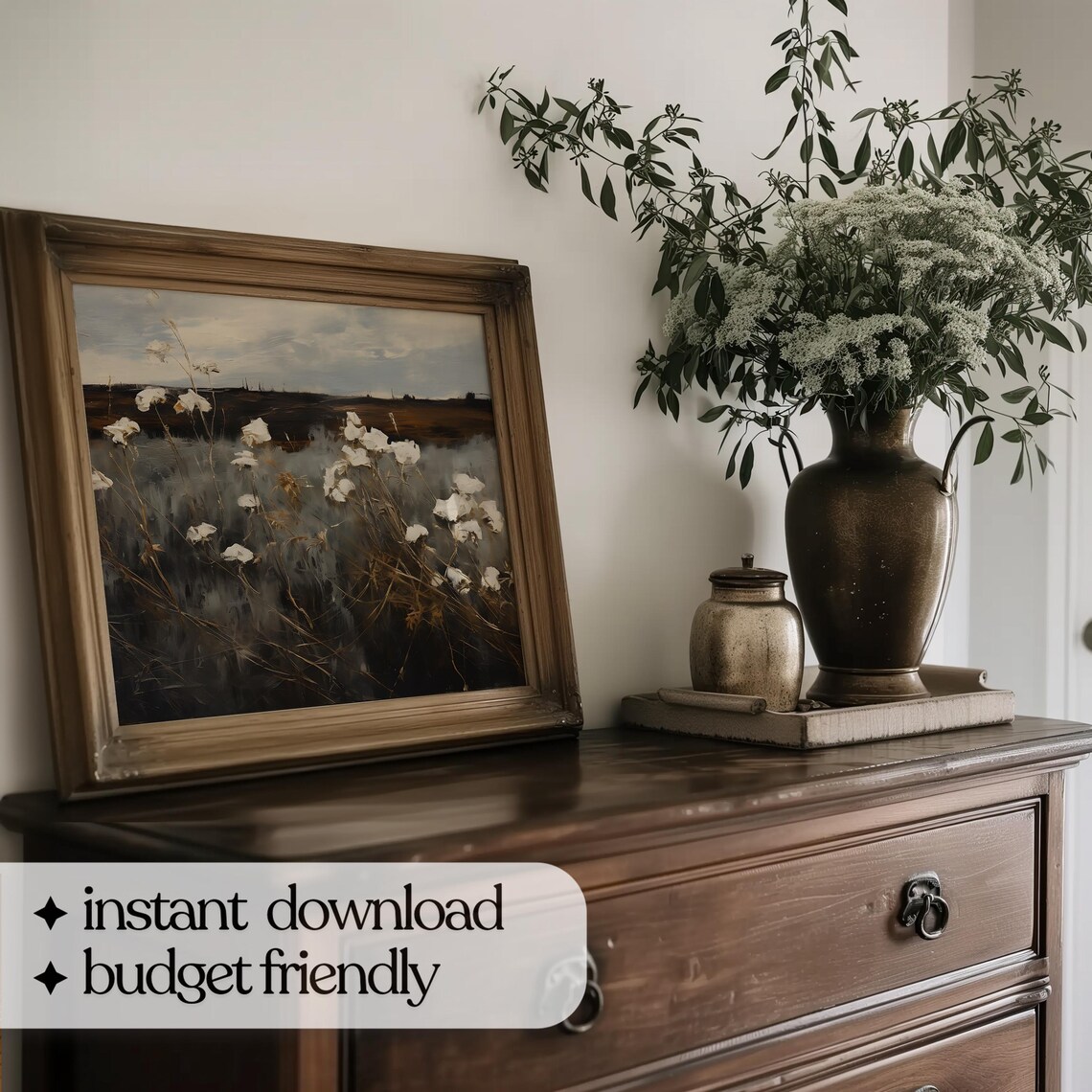 Moody Landscape Vintage Art Print, Wildflower Autumn - Image 5