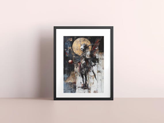Surreal Abstract Angel Dark Artistic Fantasy Gothic Wall Art Instant