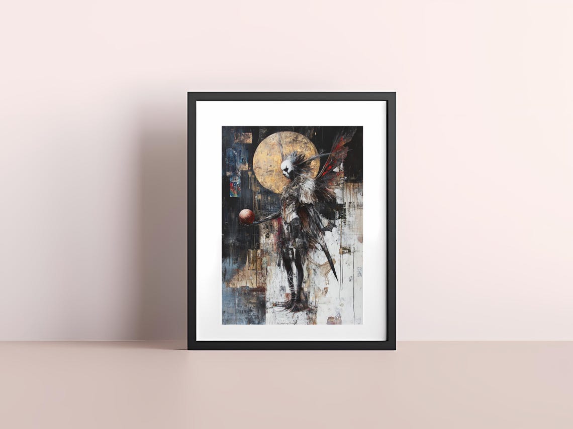 Surreal Abstract Angel Dark Artistic Fantasy Gothic Wall Art Instant