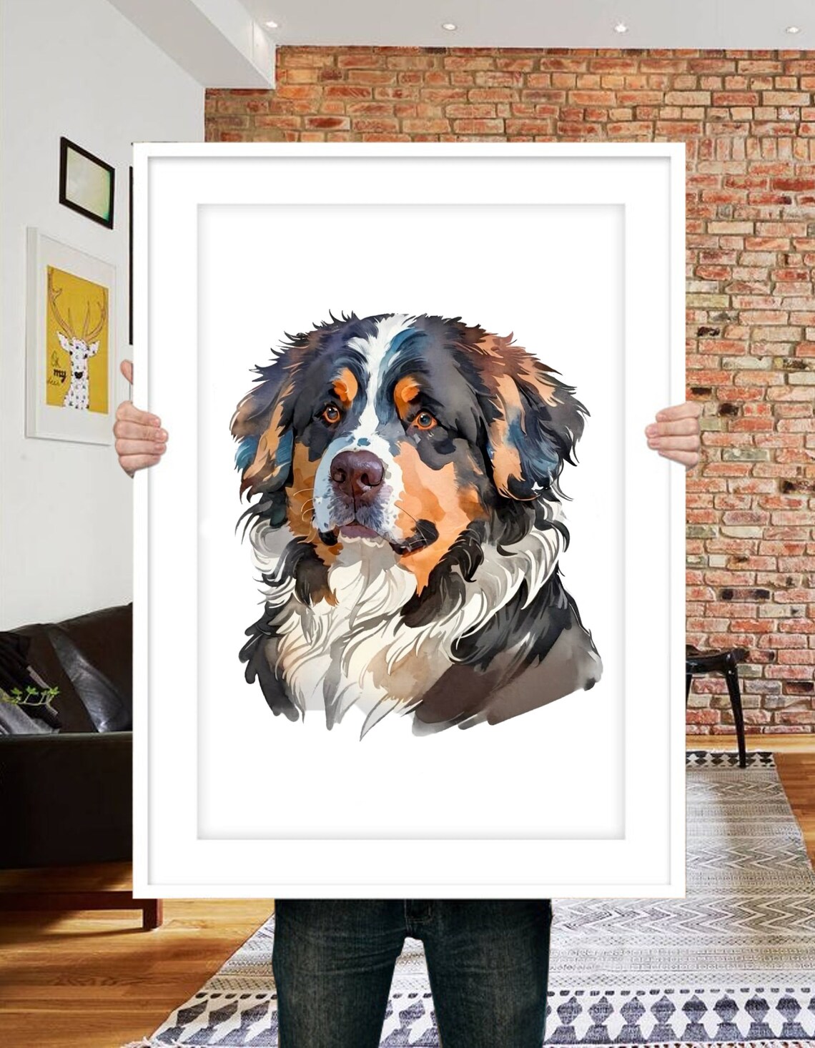 German Shepherd Watercolor Pet Portrait, Memorial Gift - Image 4