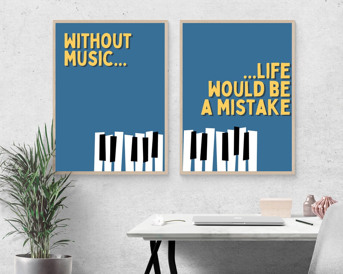 Inspirational Music Quote, Piano Home Decor Poster