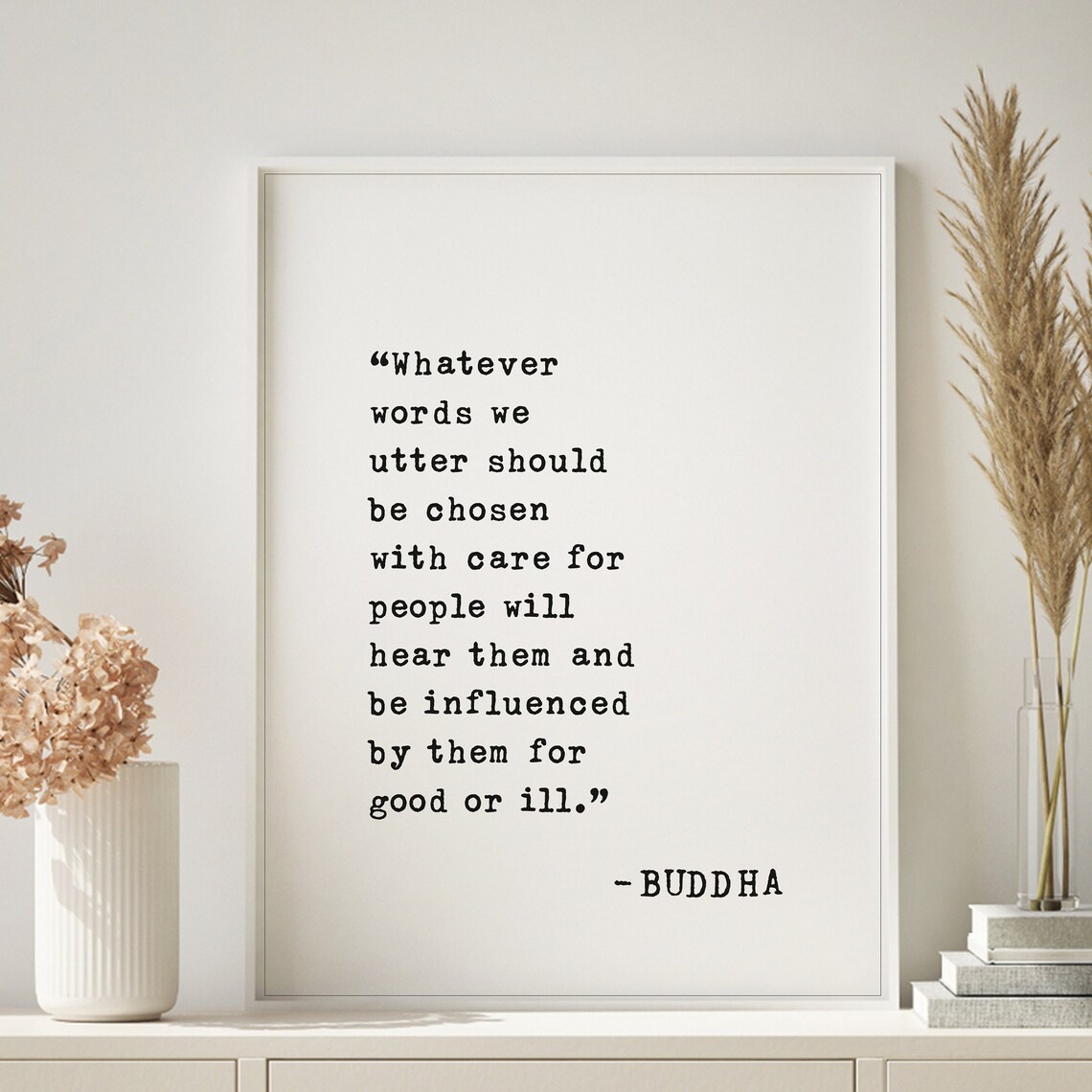 Buddha Chosen Words Quote Choose Words with Care Mindful Poster