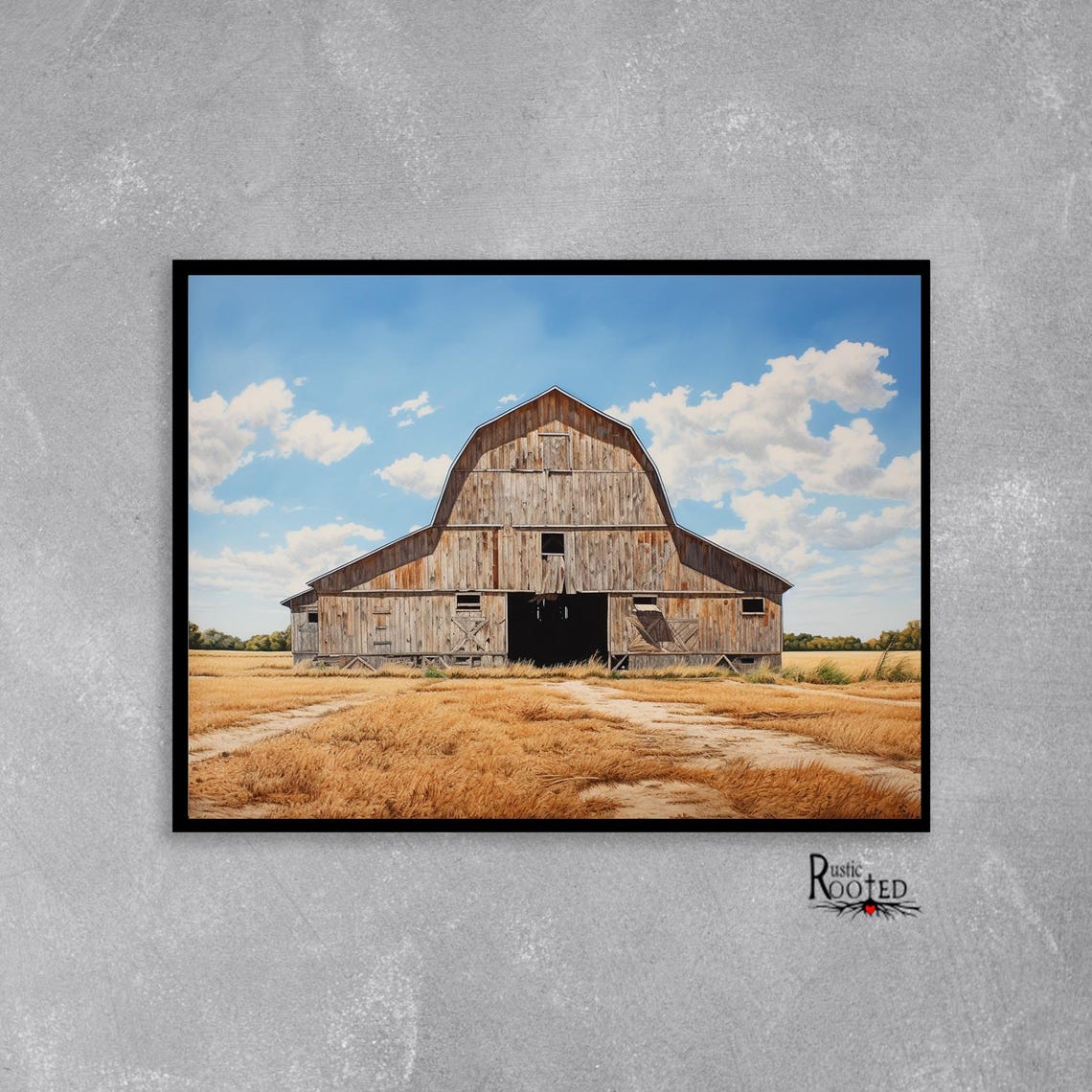Weathered Wooden Barn Standing In A Golden Wheat Field Poster - Image 3