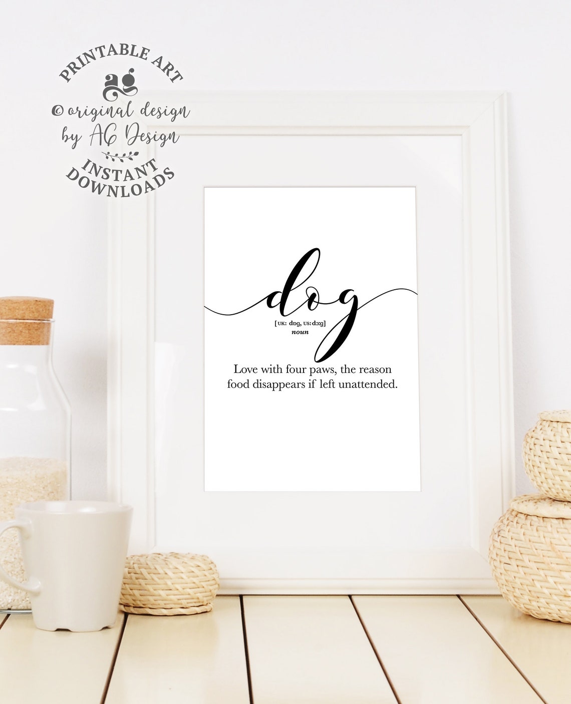 Funny Dog Definition Love With Four Paws Pet Lover Gift Poster