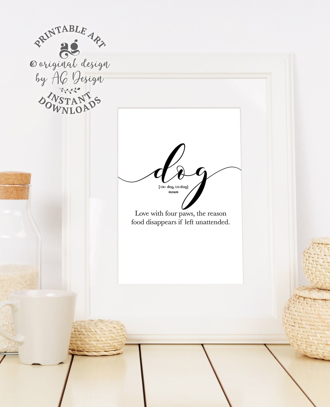 Funny Dog Prints Dog Quote Dog Definition Wall Art Gifts For Dog Lovers Puppy Posters Animal Lover Pet Lover Presents