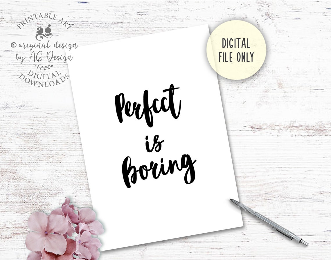 Perfect Is Boring Funny Wall Poster College Dorm Wall Prints Girls Teen Boys Bedroom Decor Teen Funny Gifts From Friends - Image 2