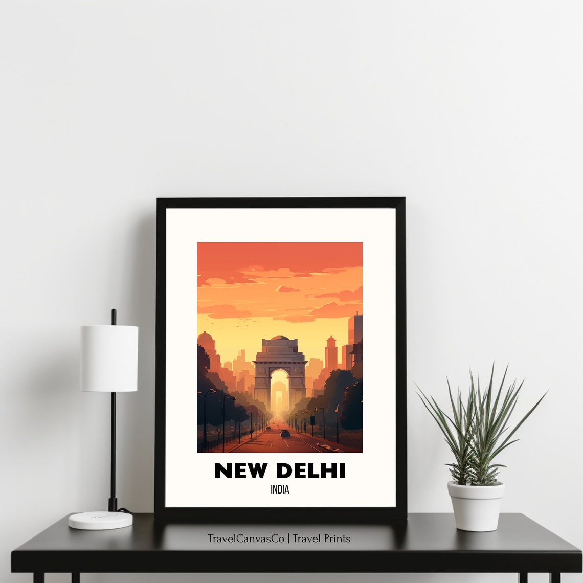 New Delhi Travel Poster Wall Art New Delhi Travel Print India Gate Painting Gifts Asia Home Decor Art Art - Image 3
