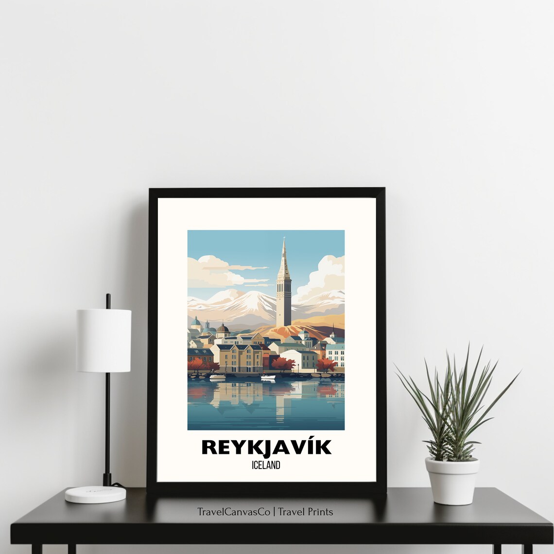 Reykjavik Iceland Hallgrimskirkja Harbor Mountains Travel Poster - Image 3