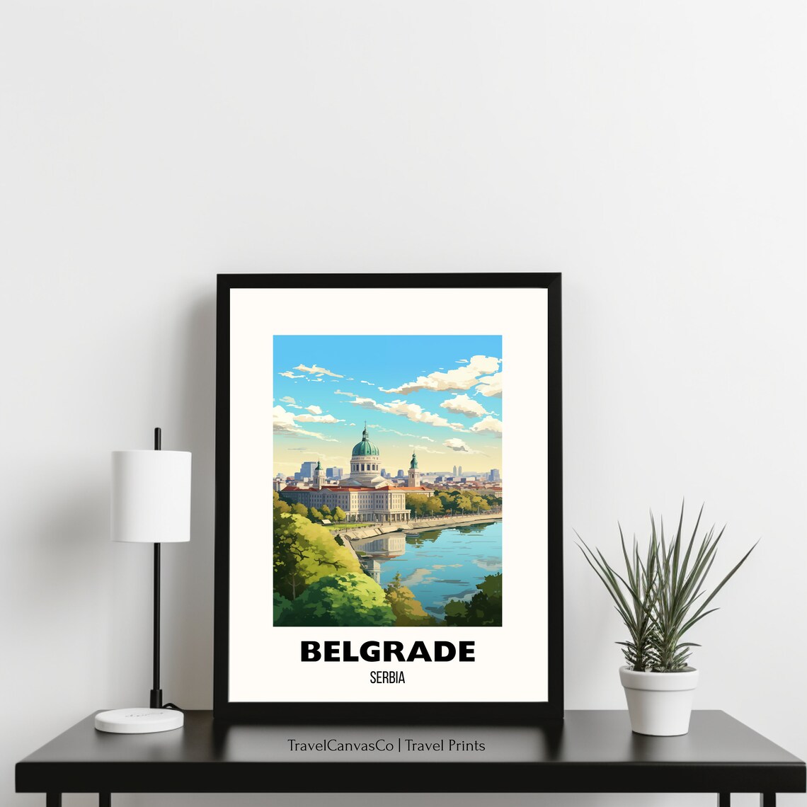 Belgrade Serbia Riverside Domed Cathedral City Travel Poster - Image 3