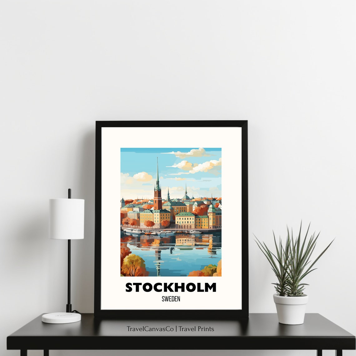 Stockholm Travel Poster Wall Art Retro City Poster Europe Travel Print Sweden Wall Art Stockholm Gift Stockholm Print - Image 3