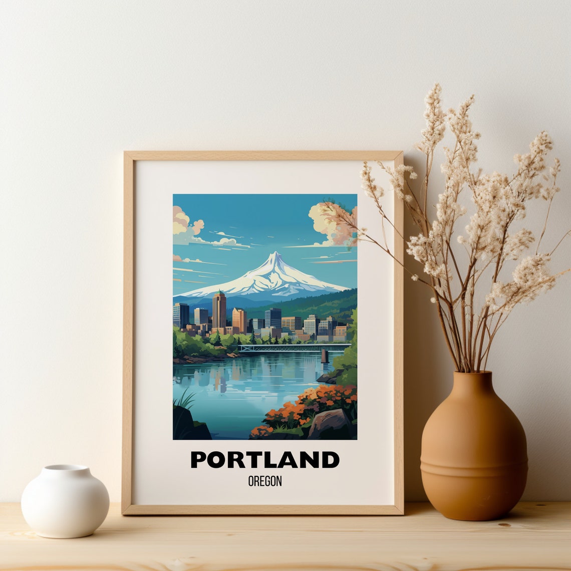 Portland Oregon Travel Poster Wall Art Portland Print Portland Oregon Travel Gift Birthday Presents Travel Wall Art - Image 2