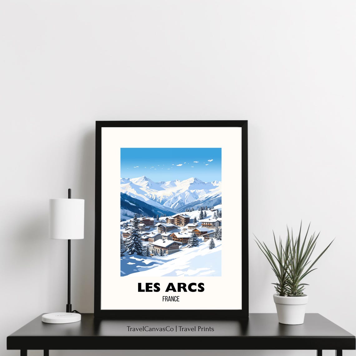Les Arcs France Snowy Ski Resort Village Mountain Alps Travel Poster - Image 3