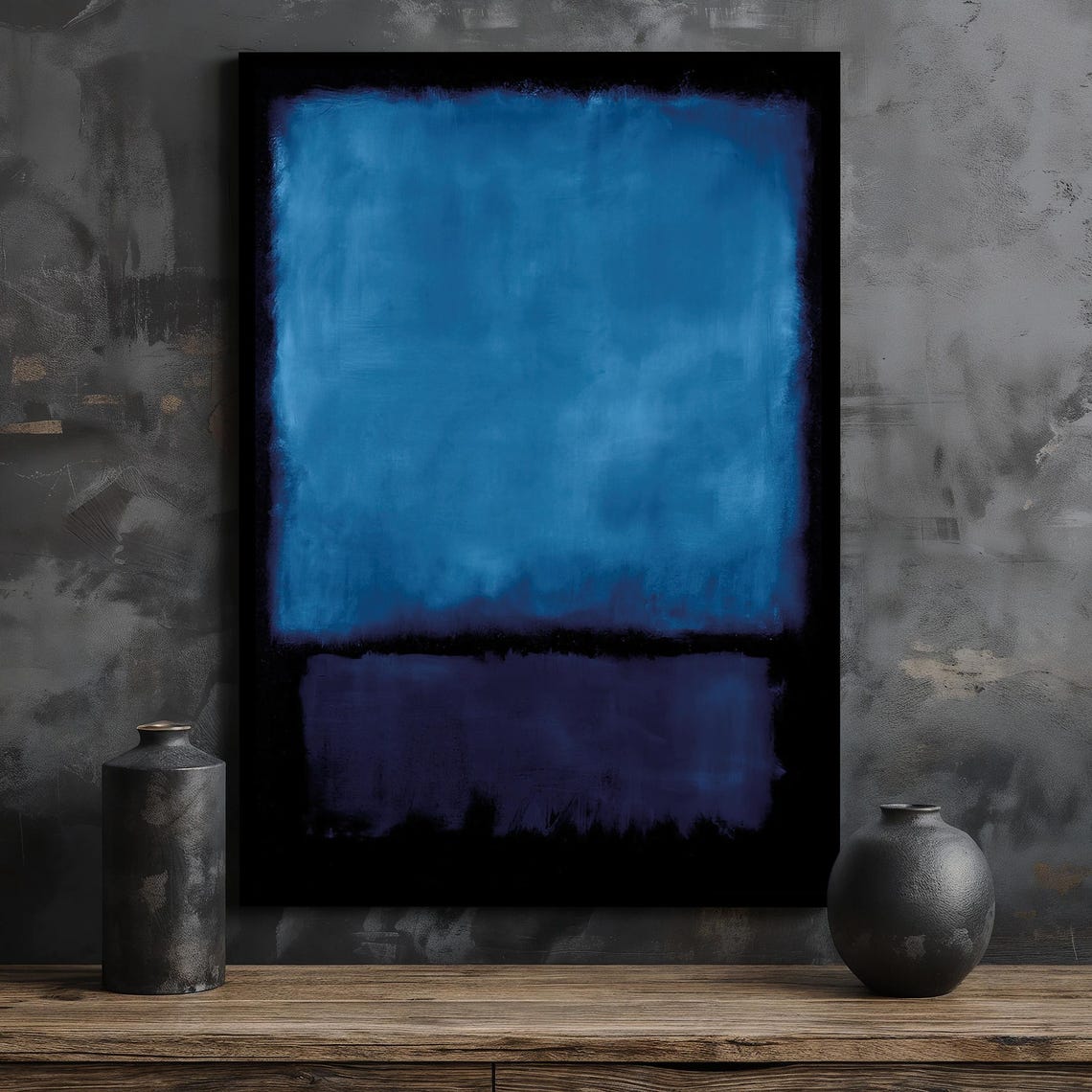 Mark Rothko Deep Blue Over Black Color Field Abstract Art Poster