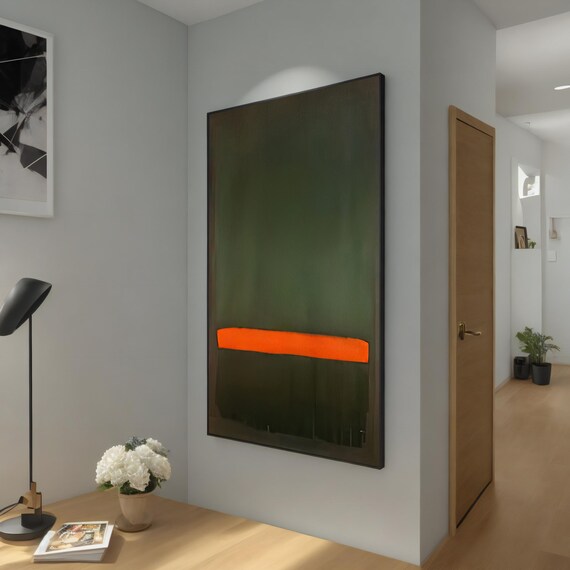 Mark Rothko Style Print Green And Orange Rothko Wall Decor Large Minimalist Painting Modern Home Decor Gift Idea