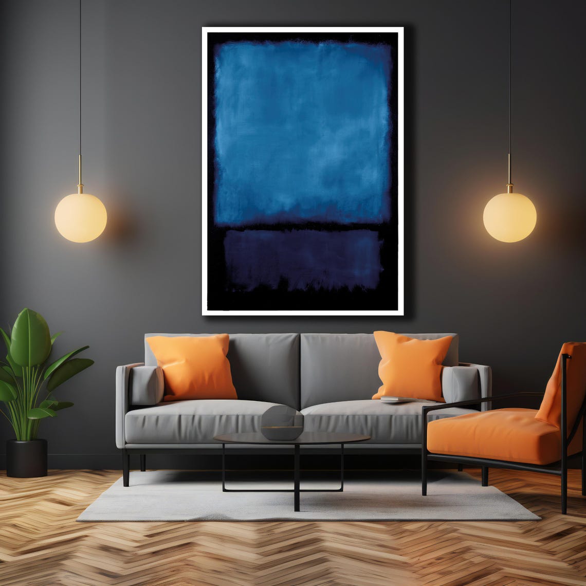 Mark Rothko Deep Blue Over Black Color Field Abstract Art Poster - Image 2