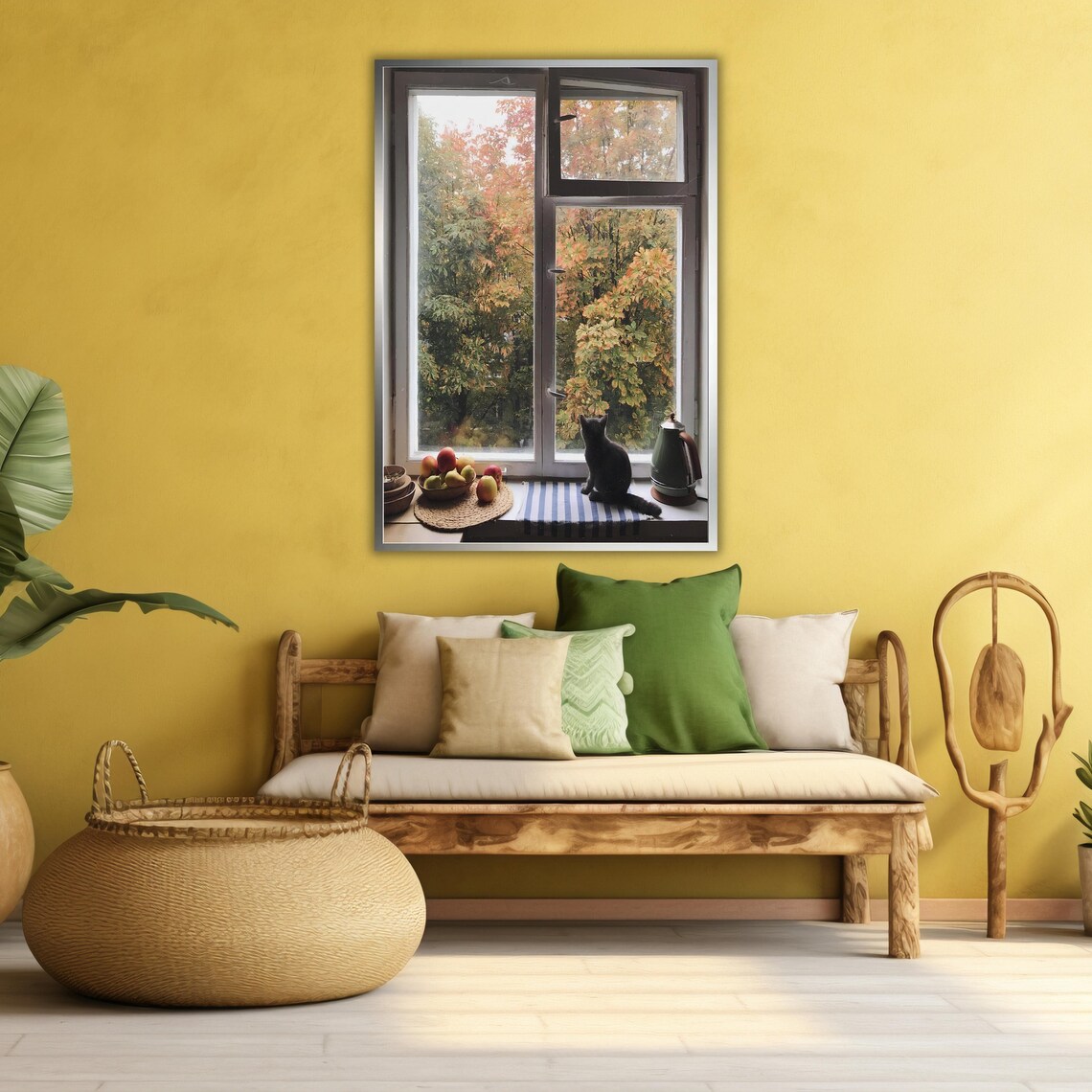 Aesthetic Window Landscape Print Calm Bedroom Decor Framed Artwork Ready To Hang Gift Wall Decor - Image 3