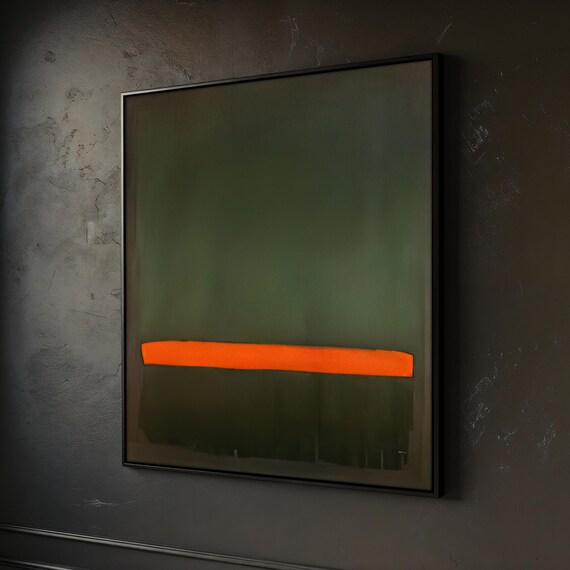 Mark Rothko Inspired Abstract Print Modern Wall Art Modern Minimalist Painting Green And Orange Artwork Ready To Hang Gift Idea