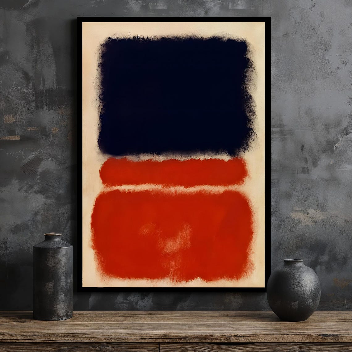 Wall Art Bold Mark Rothko Abstract Painting Mark Rothko Artwork Modern Red Black Framed Ready To Hang Wall Decor Gift