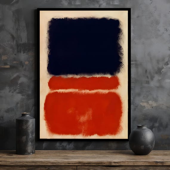 Wall Art Bold Mark Rothko Abstract Painting Mark Rothko Artwork Modern Red Black Framed Ready To Hang Wall Decor Gift