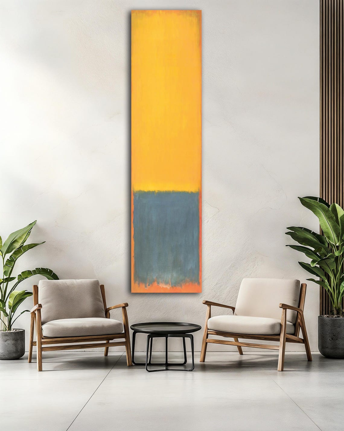 Rothko Style Yellow Blue Orange Horizon Abstract Vertical Art Poster - Image 2