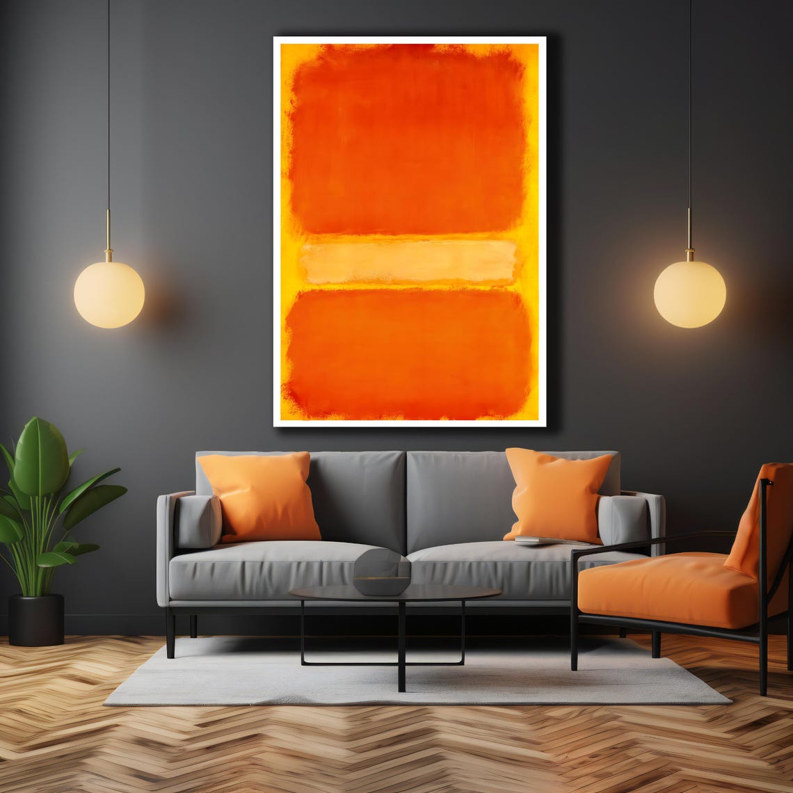 Mark Rothko Orange Yellow Color Field Abstract Minimalist Poster - Image 2