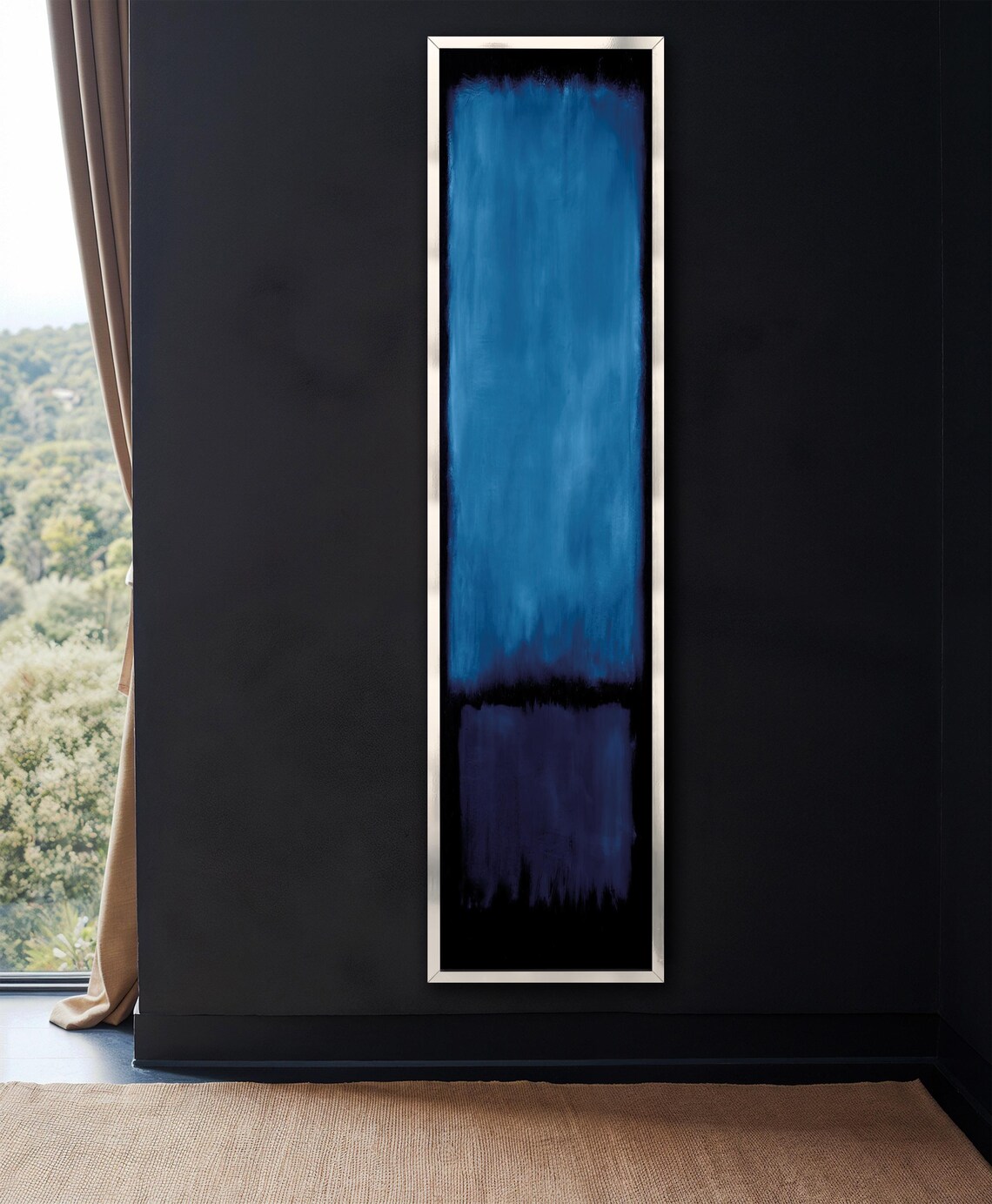 Blue Abstract Painting Modern Minimalist Painting Rothko Wall Decor Rothko Inspired Artwork Hallway Art Gift For Art Lovers - Image 4