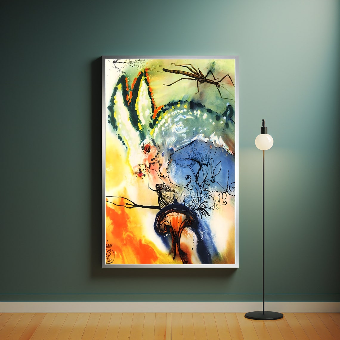 Down The Rabbit Hole Surrealist White Rabbit Watercolor Fantasy Poster - Image 4