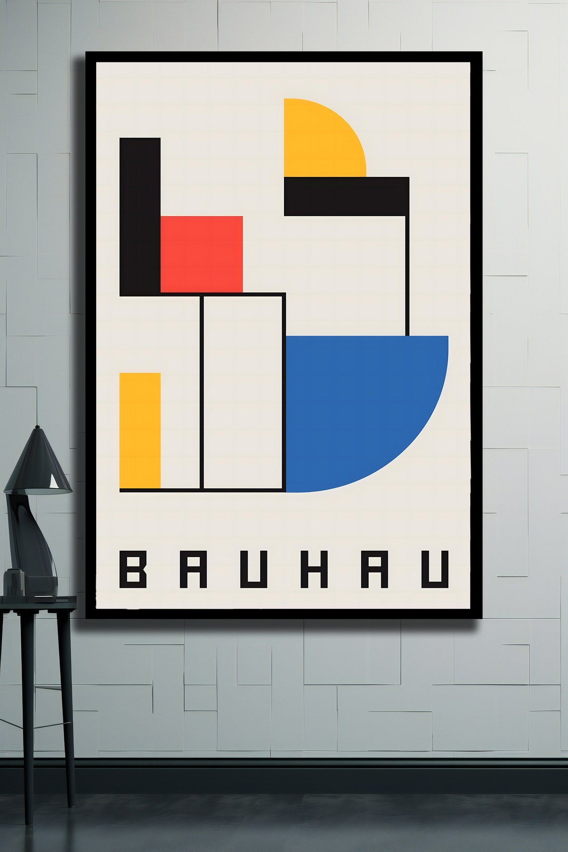 Bauhaus Geometric Red Blue Yellow Minimalist Typography Poster - Image 2