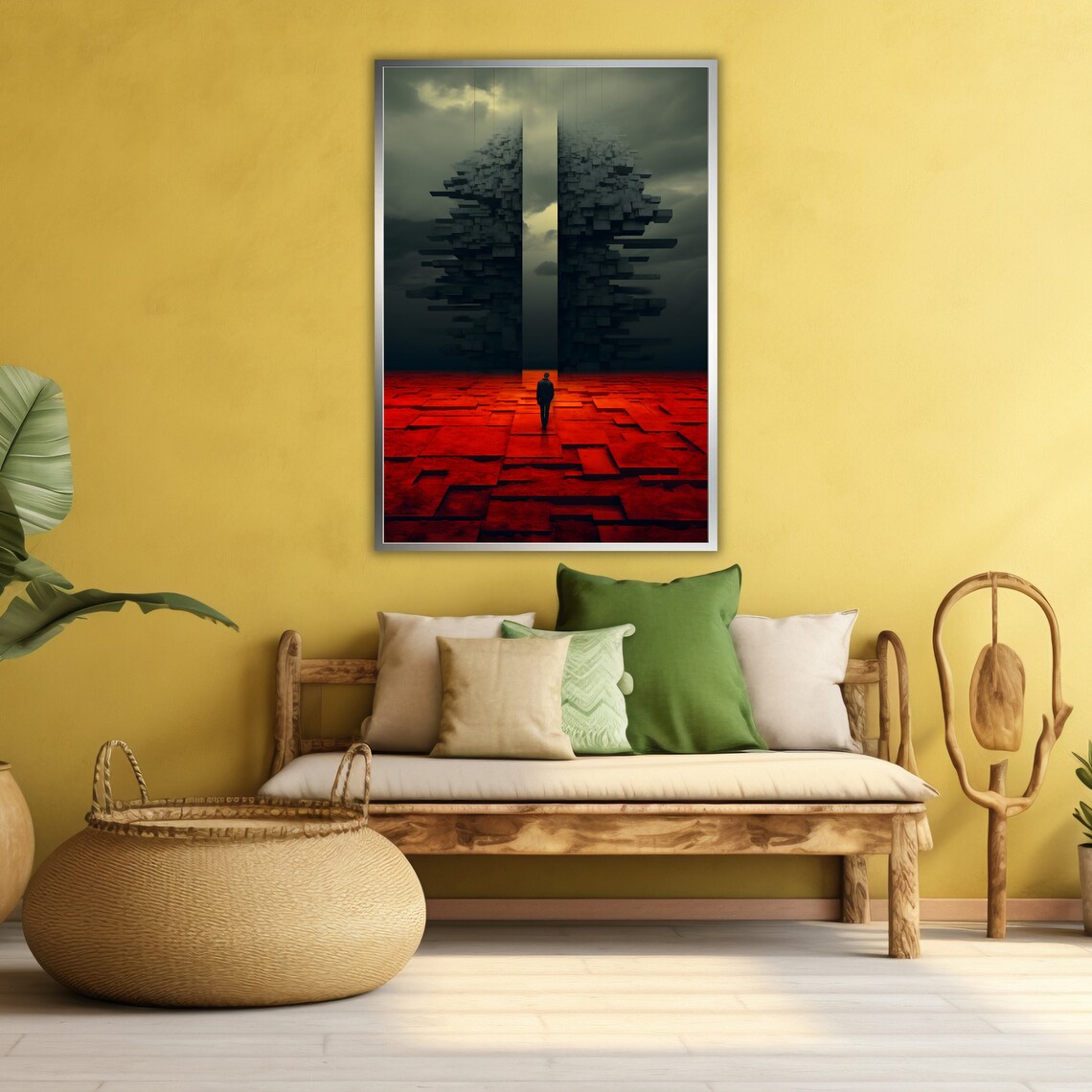 Man Walking Alone Surreal Art Surrealism Artwork Ready To Hang Framed Wall Art Unique Home Decoration Unique Gift - Image 3