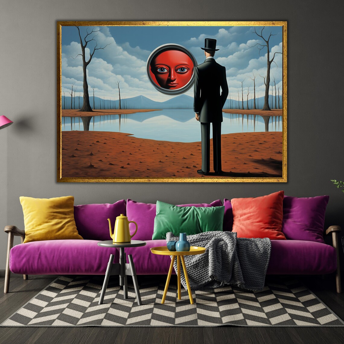 Surreal Reflection Art Ready To Hang Wall Decor Modern Artwork Unique Gift Idea Framed Print Surrealism Artwork - Image 3