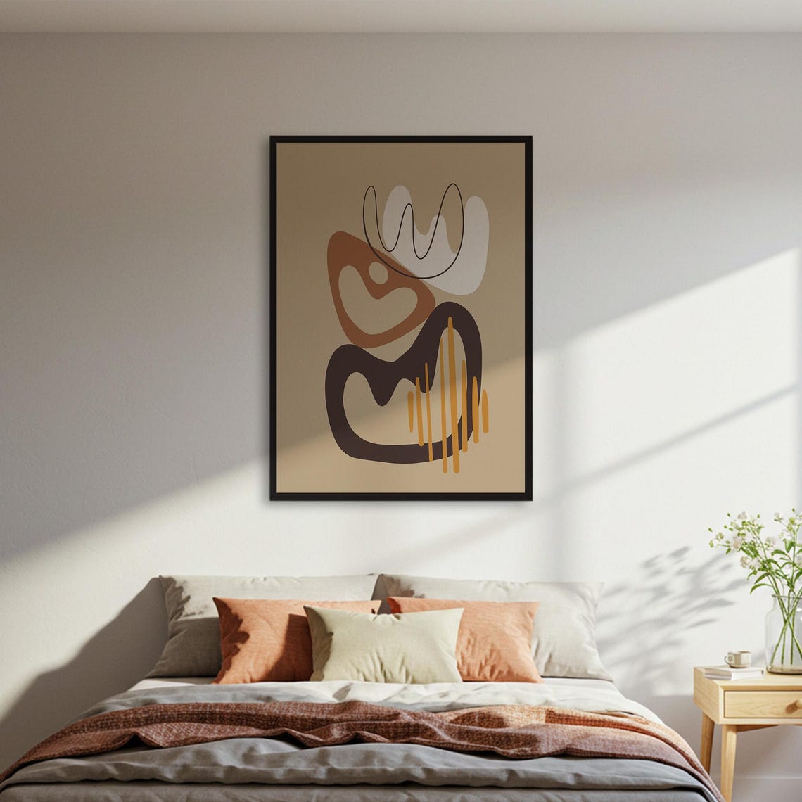 Abstract Organic Shapes Earthy Tones Boho Modern Neutral Art Poster