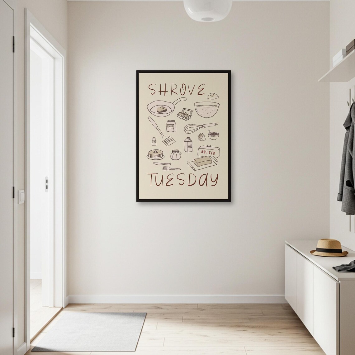 Shrove Tuesday Poster, Minimalist Kitchen Wall Art - Image 2